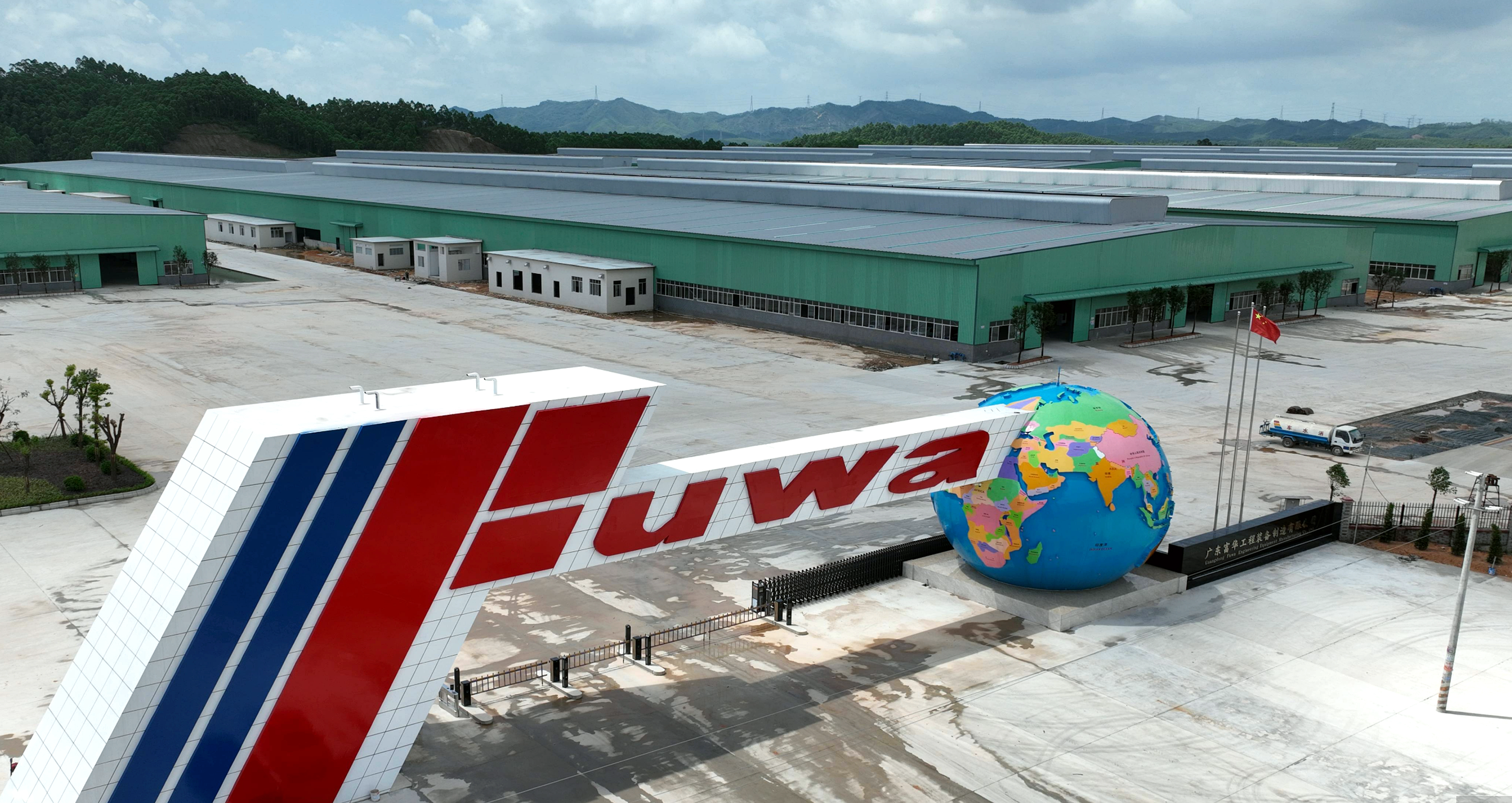FUWA axle products prepared for dispatch outside a manufacturing facility